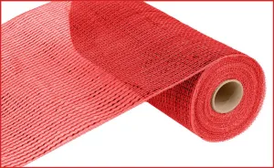 10" Deco Poly Mesh: Wide Metallic Foil Red