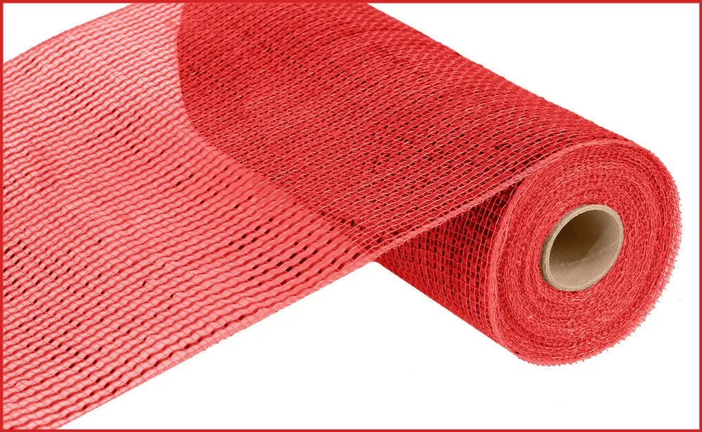 10" Deco Poly Mesh: Wide Metallic Foil Red