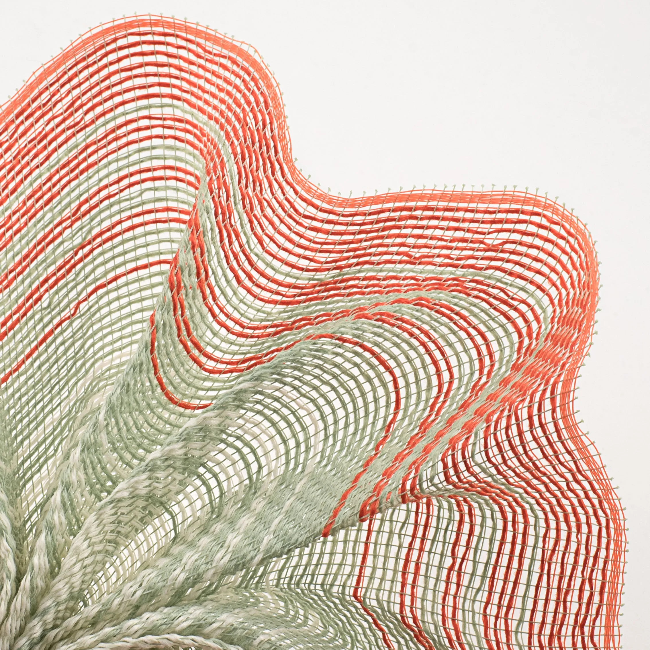 10" Faux Jute Ombré Mesh: Sage, Orange, Cream