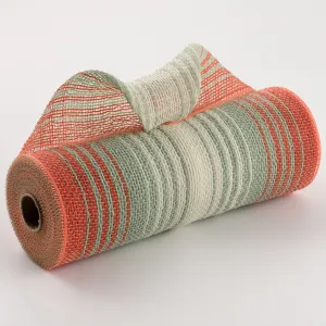 10" Faux Jute Ombré Mesh: Sage, Orange, Cream