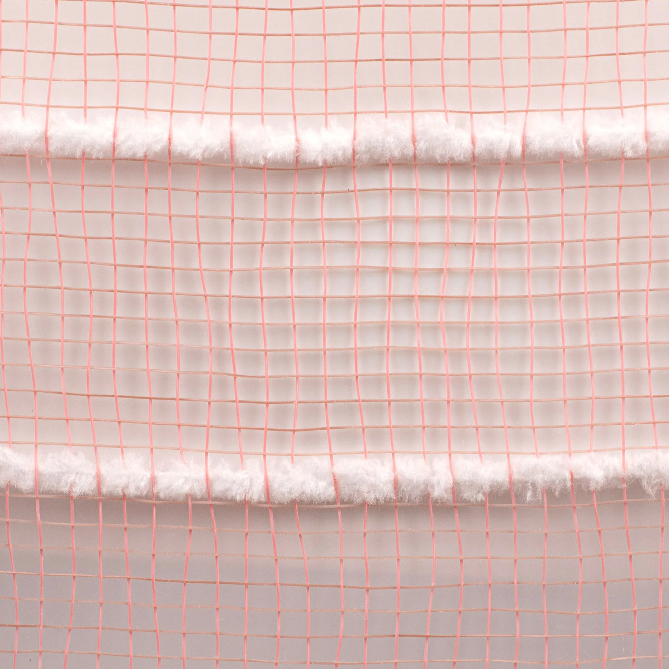 10" Fuzzy Stripe Mesh: Coral