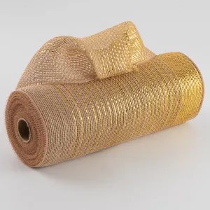 10" Jute Poly Mesh: Gold Foil Ombré