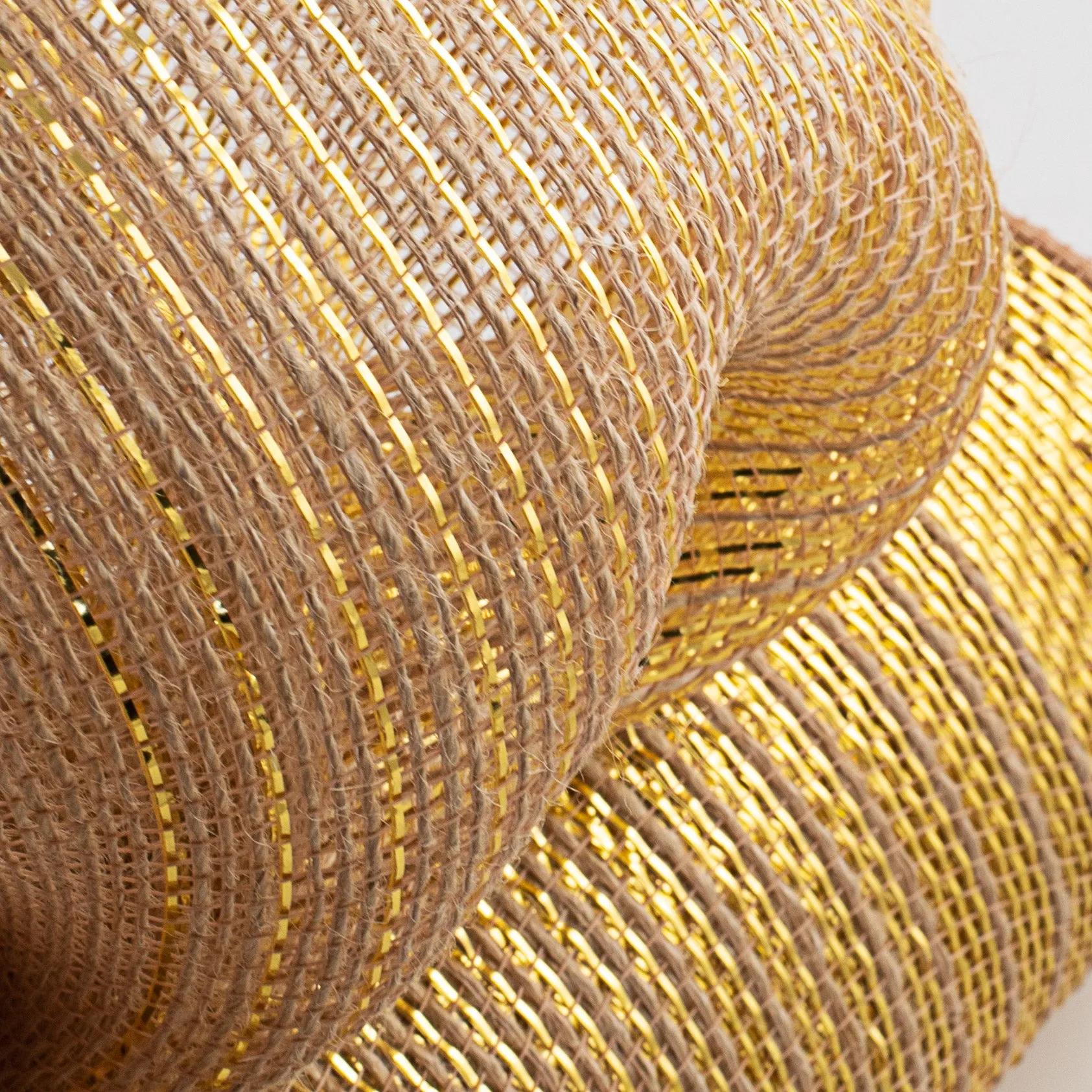 10" Jute Poly Mesh: Gold Foil Ombré