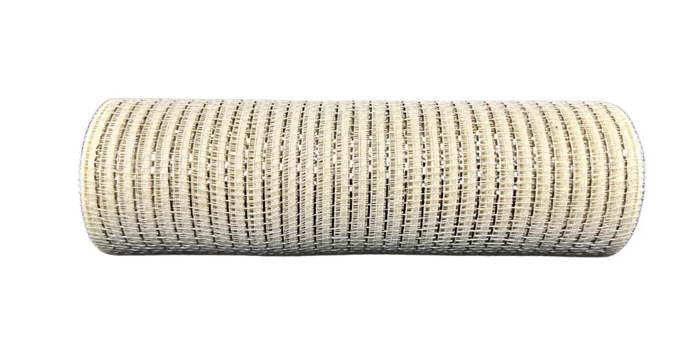 10" Metallic Breeze Mesh: Ivory/Champagne