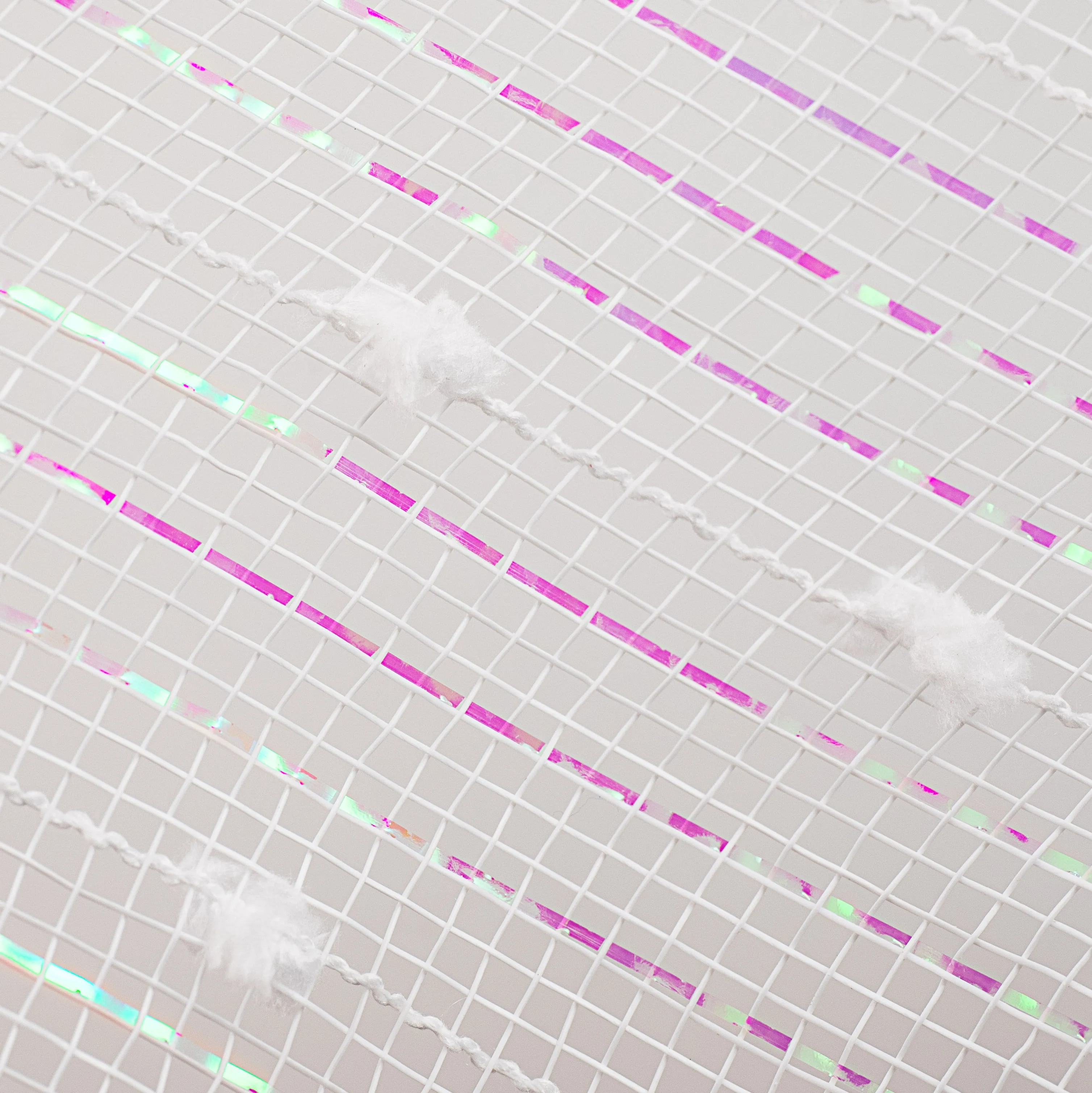 10" Metallic Snowball Deco Mesh: White Iridescent (10 Yards)