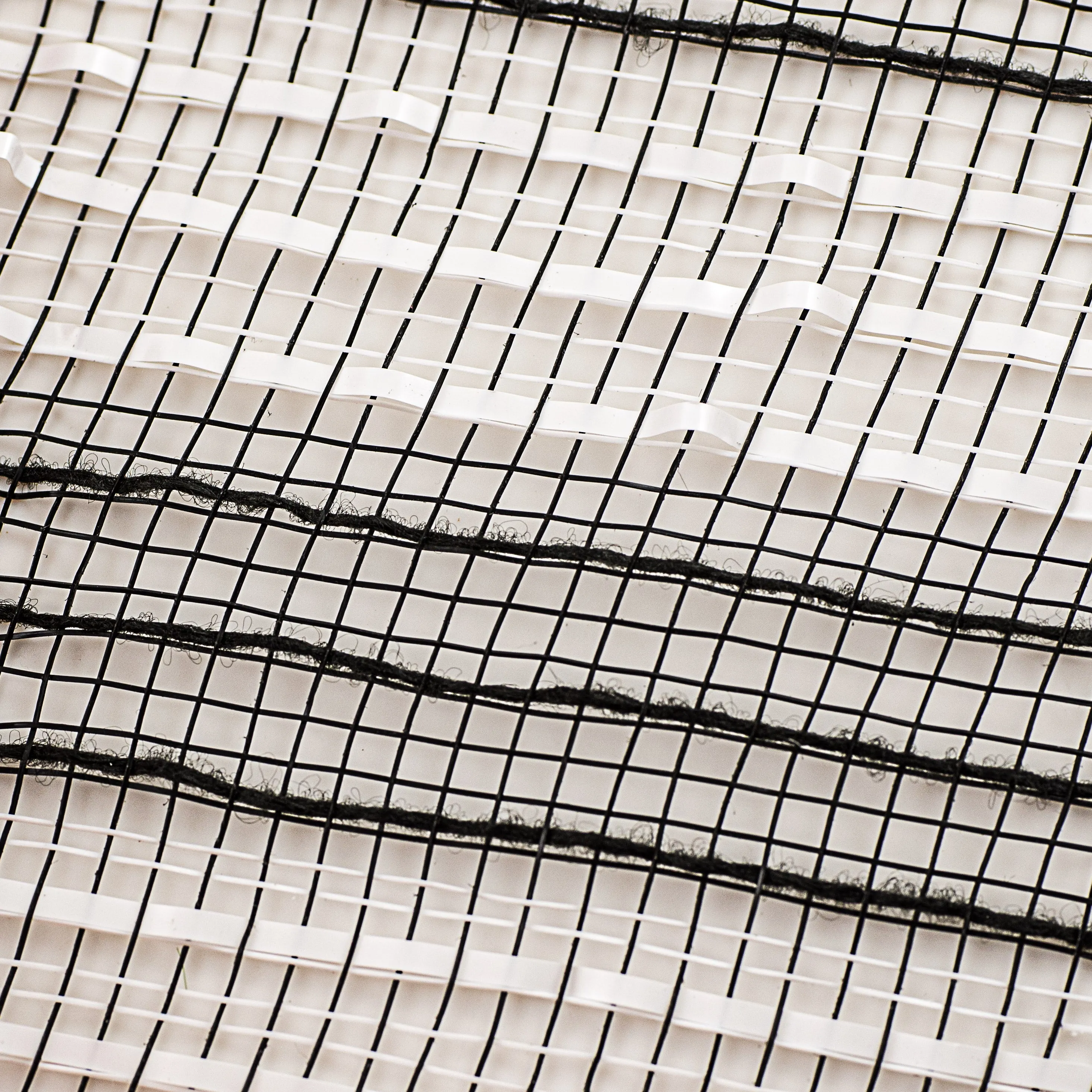 10" Metallic Stripe Fabric Mesh: Black & White