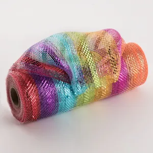 10" Metallic Stripe Mesh: Rainbow (10 Yards)