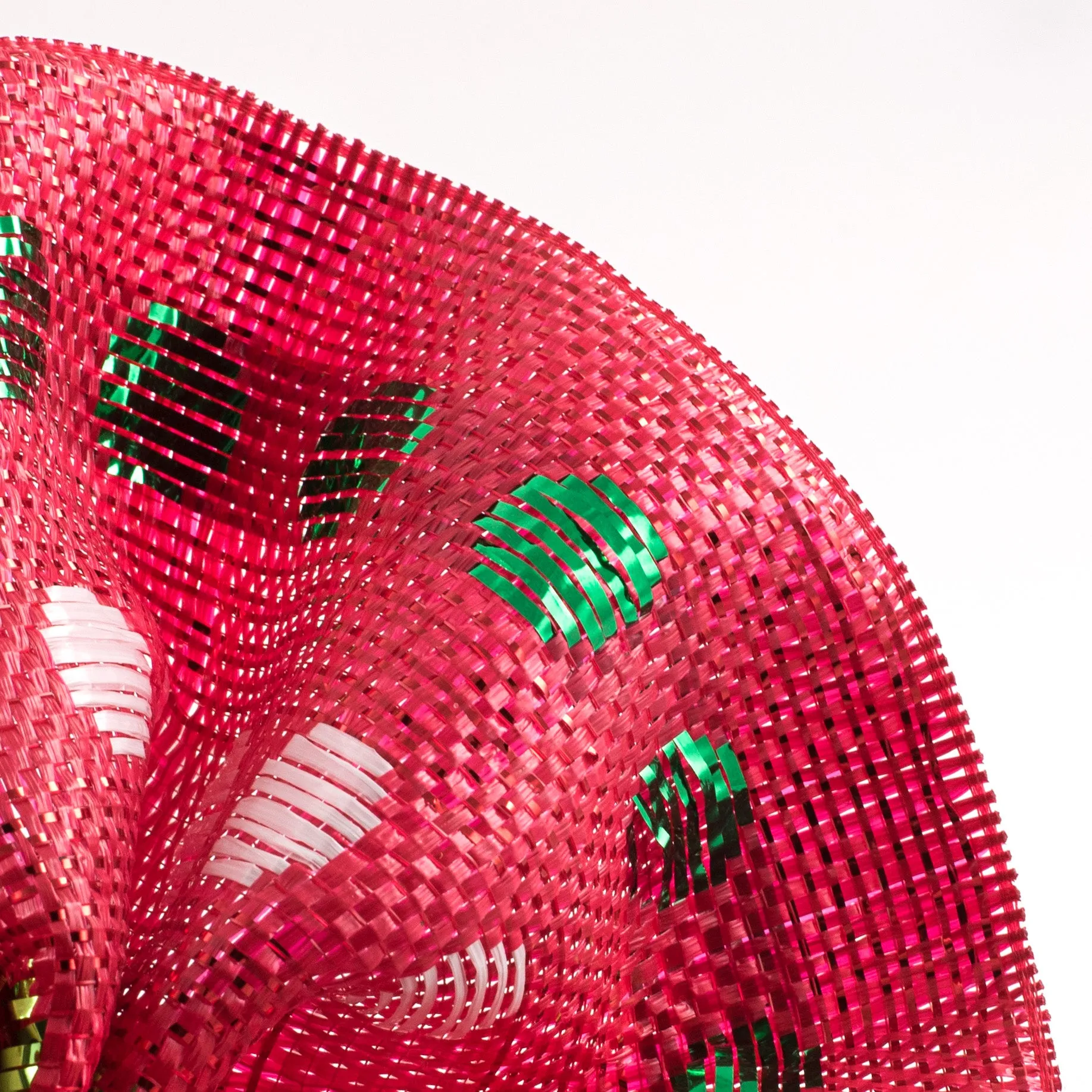 10" Polka Dot Woven Mesh: Red, Green, White