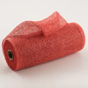 10" Poly Burlap Mesh: Brick Red