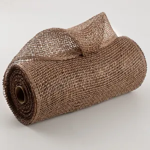 10" Poly Burlap Mesh: Milk Chocolate Brown