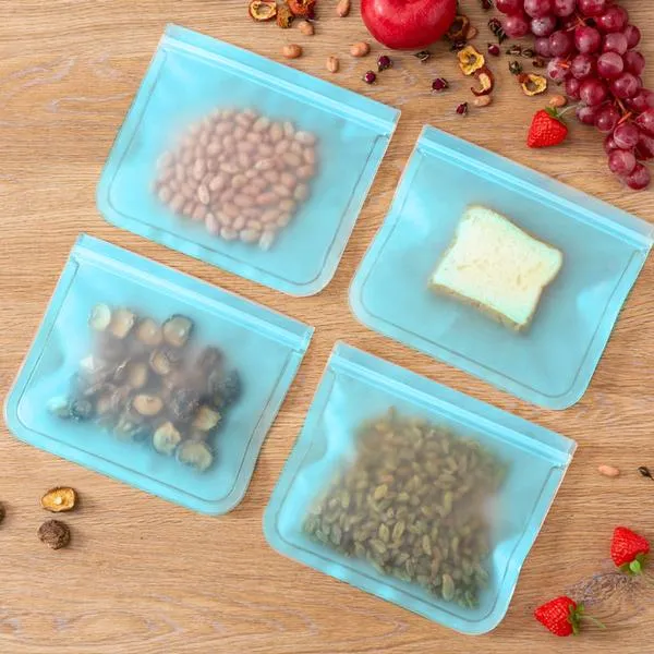 1172 Silicone Food Bag Reusable Airtight Seal Storage Container Freezer Leak-Proof (750Ml)