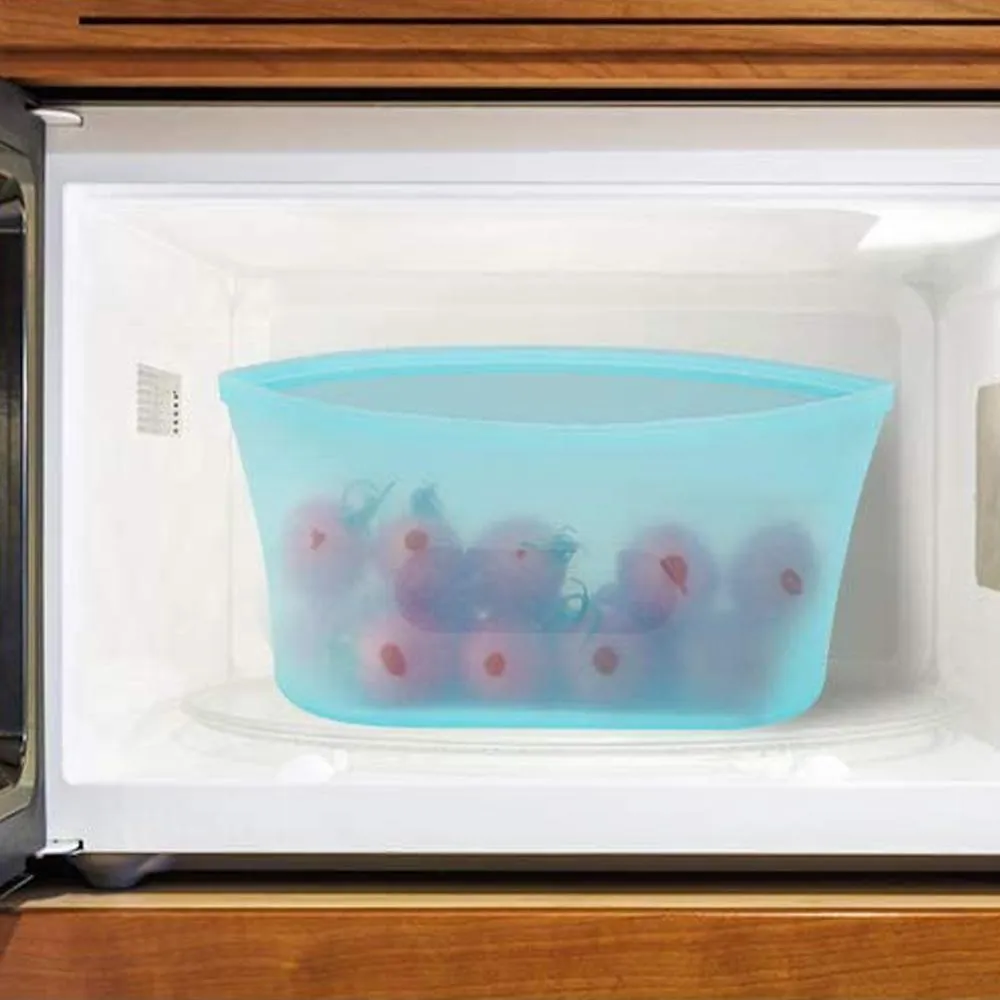 1172 Silicone Food Bag Reusable Airtight Seal Storage Container Freezer Leak-Proof (750Ml)