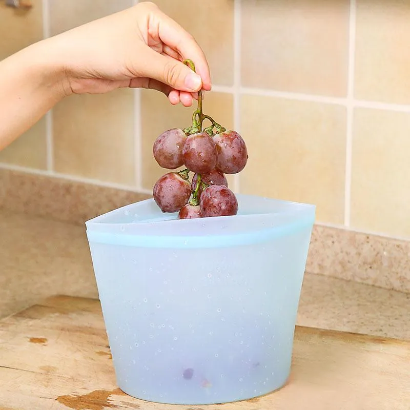1172 Silicone Food Bag Reusable Airtight Seal Storage Container Freezer Leak-Proof (750Ml)