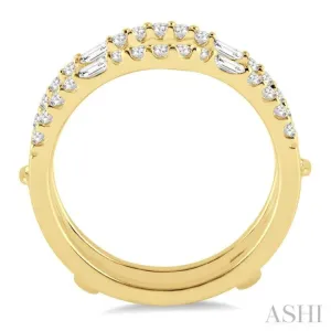 1/2 Ctw Baguette and Round Cut Diamond Insert Ring in 14K Yellow Gold