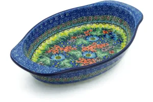 13" Oval Baker with Handles - Splendid Meadow