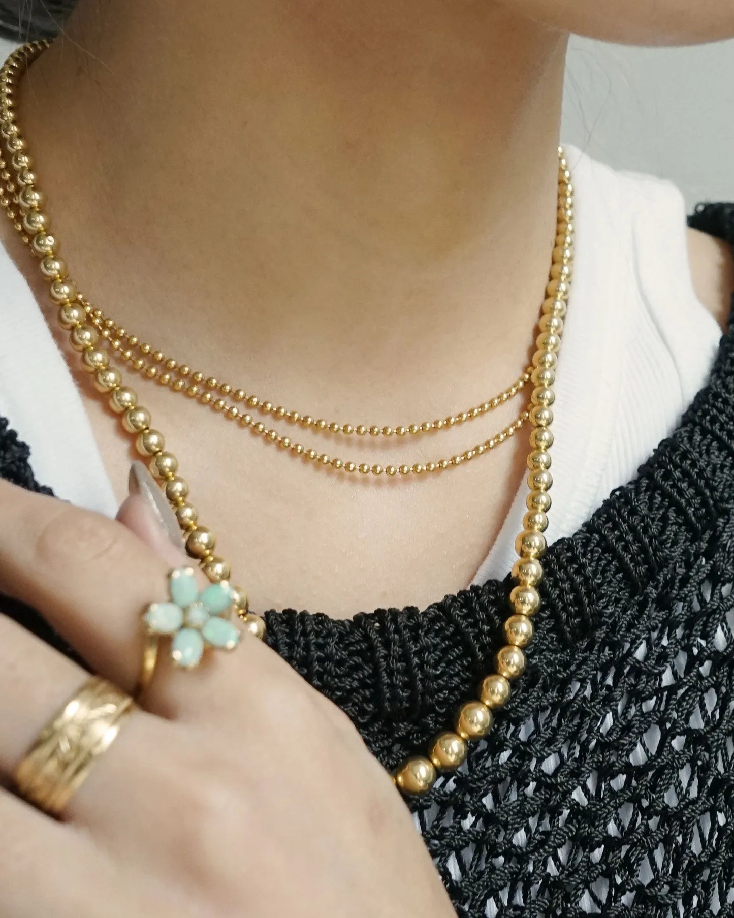 14k Gold Ball Chain Necklace