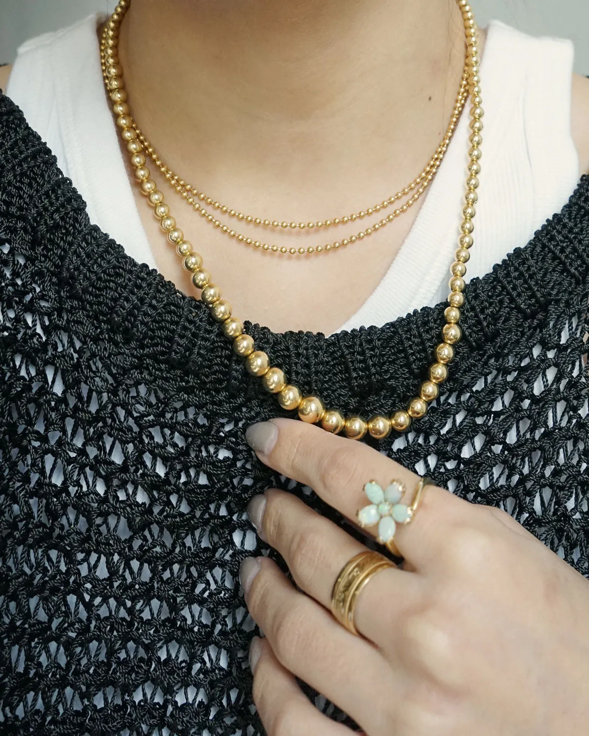 14k Gold Ball Chain Necklace