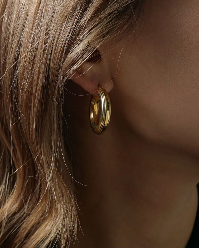 14k Gold Bold Hoop Earrings