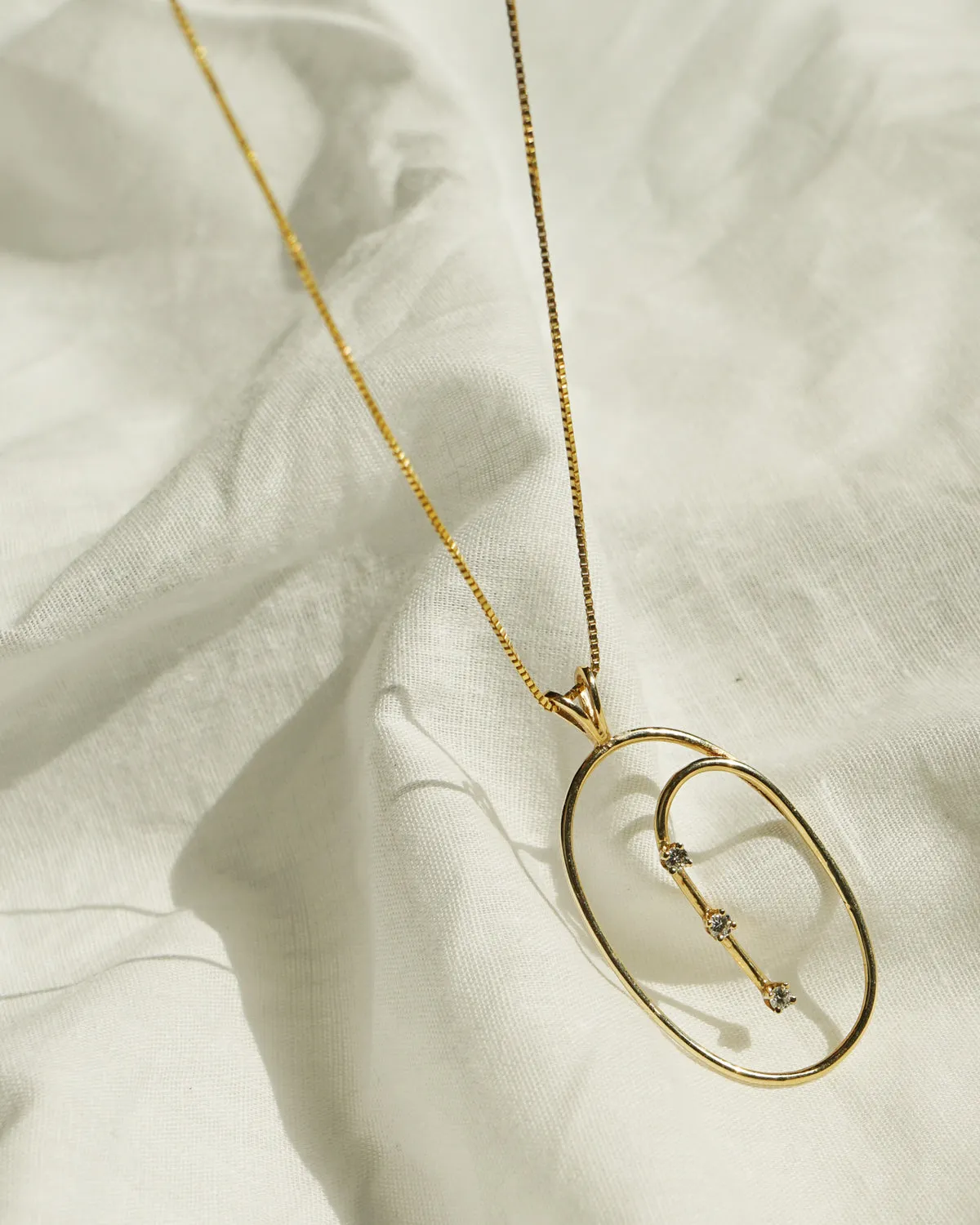 14k Gold Box Chain Necklace w/ 14k x Diamonds Charm