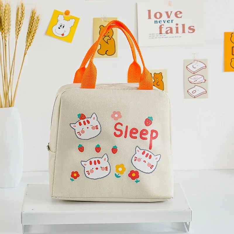 1pc Insulated Lunch Bag Kids Male Female Travel Picnic Outing Waterproof Storage Bag