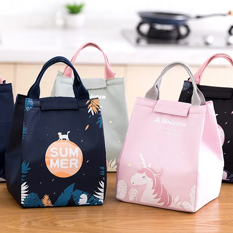 1pc Insulated Lunch Bag Kids Male Female Travel Picnic Outing Waterproof Storage Bag
