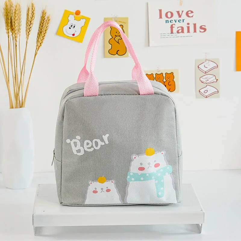 1pc Insulated Lunch Bag Kids Male Female Travel Picnic Outing Waterproof Storage Bag