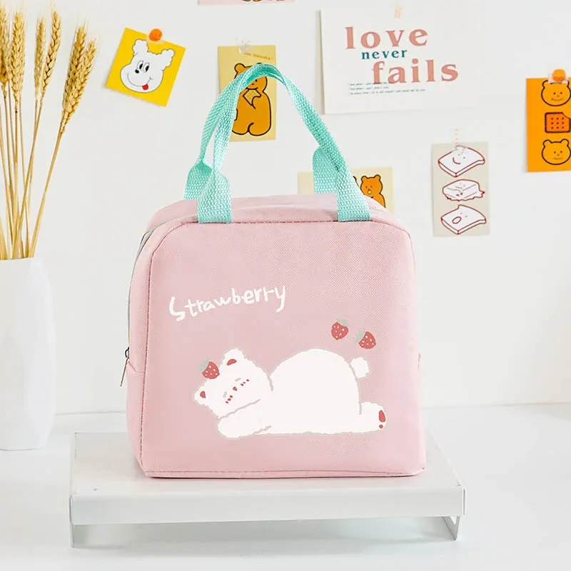 1pc Insulated Lunch Bag Kids Male Female Travel Picnic Outing Waterproof Storage Bag