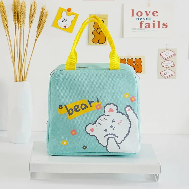 1pc Insulated Lunch Bag Kids Male Female Travel Picnic Outing Waterproof Storage Bag