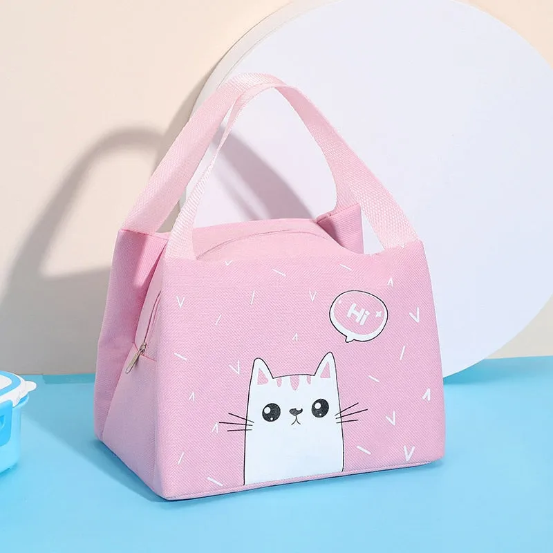 1pc Insulated Lunch Bag Kids Male Female Travel Picnic Outing Waterproof Storage Bag