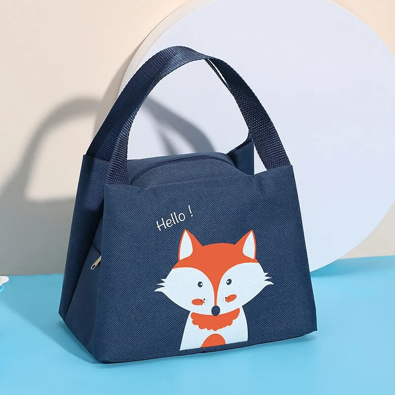 1pc Insulated Lunch Bag Kids Male Female Travel Picnic Outing Waterproof Storage Bag