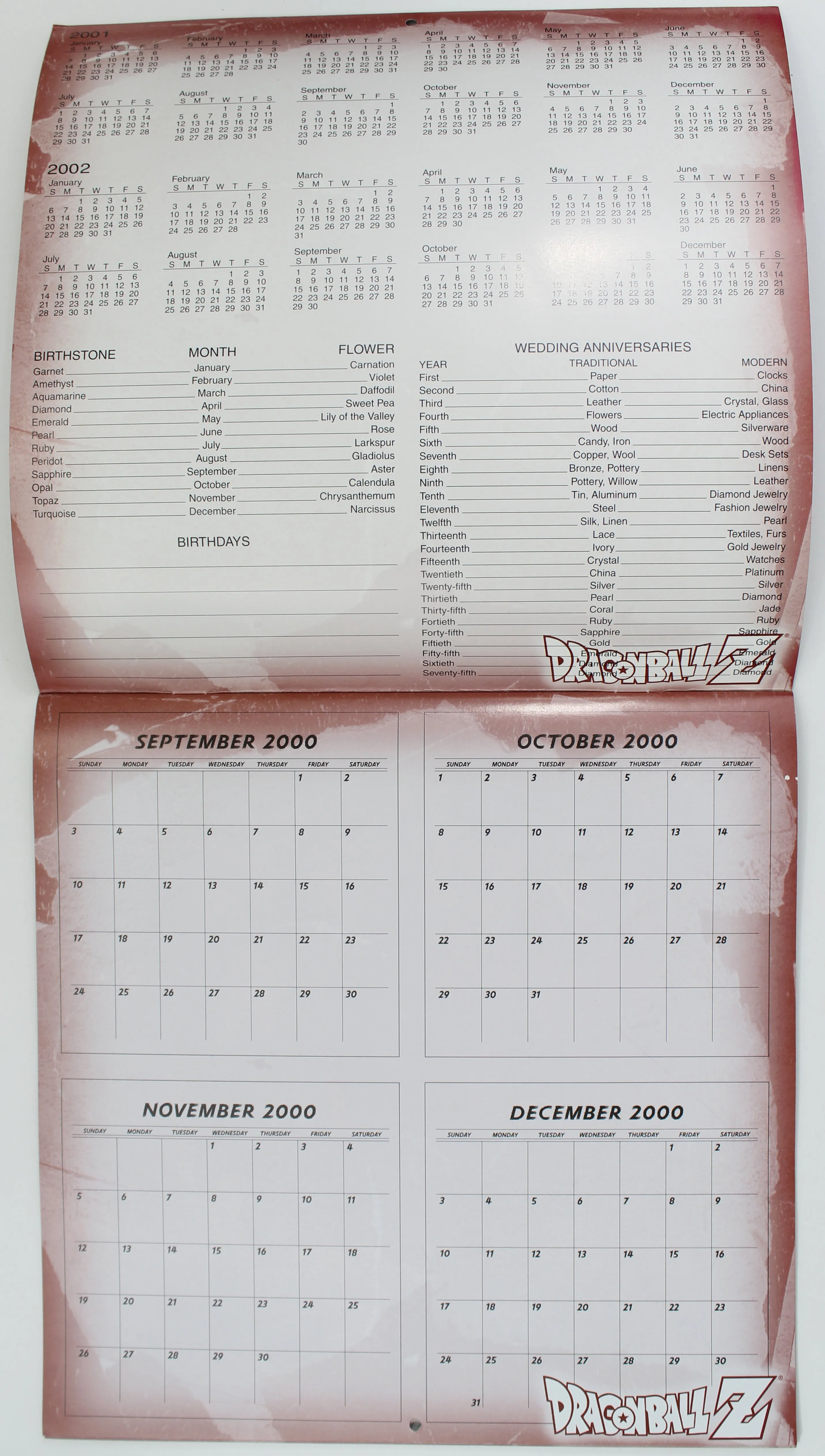 2001 Calendar