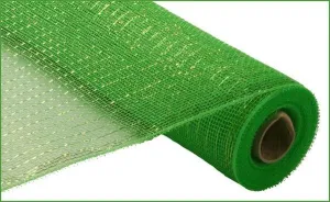 21" Lime Green with Lime Green Foil Deco Mesh - 21" X 10Yd
