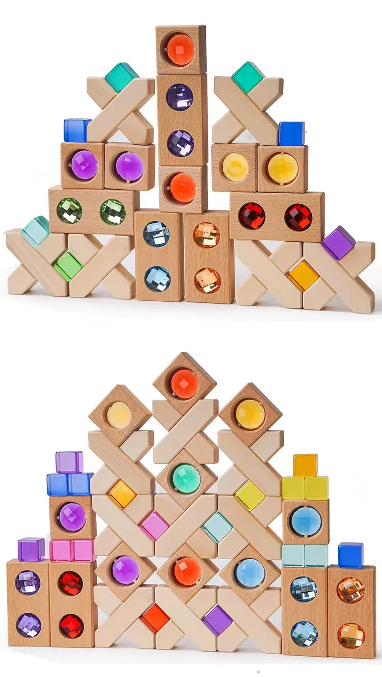 32 Pcs X-shape Blocks Set with Storage Tray