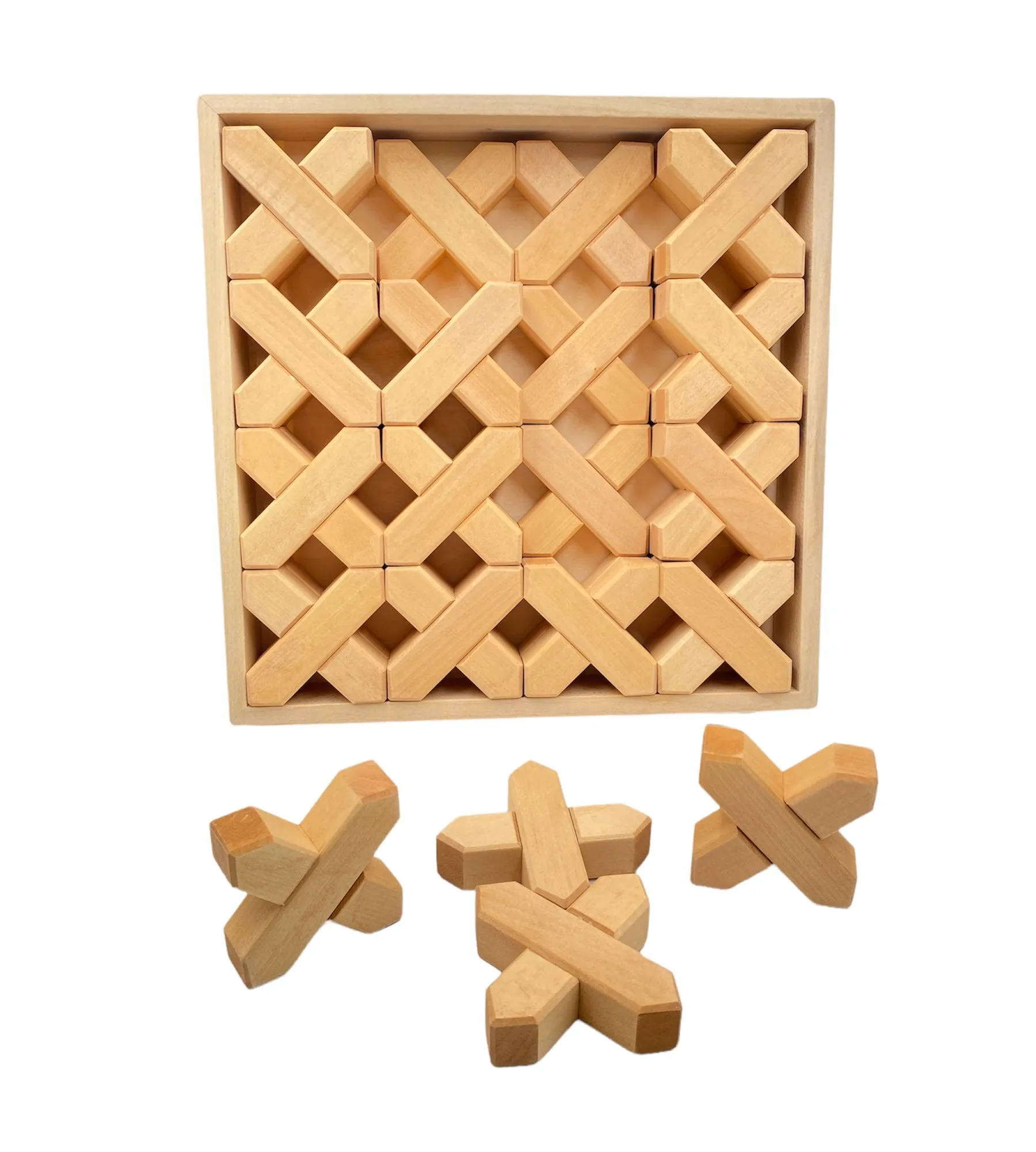 32 Pcs X-shape Blocks Set with Storage Tray