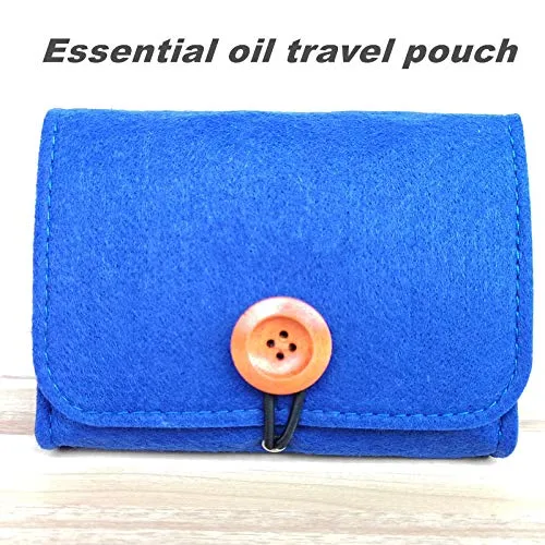 4 Packs Essential Oil Clear Glass Dropper Bottles (10mL) included in Cute Carrying Bag, Travel Case Set for DIY Essential Oil Perfume(Blue bag Clear dropper bottles) Blue bag Clear dropper bottles