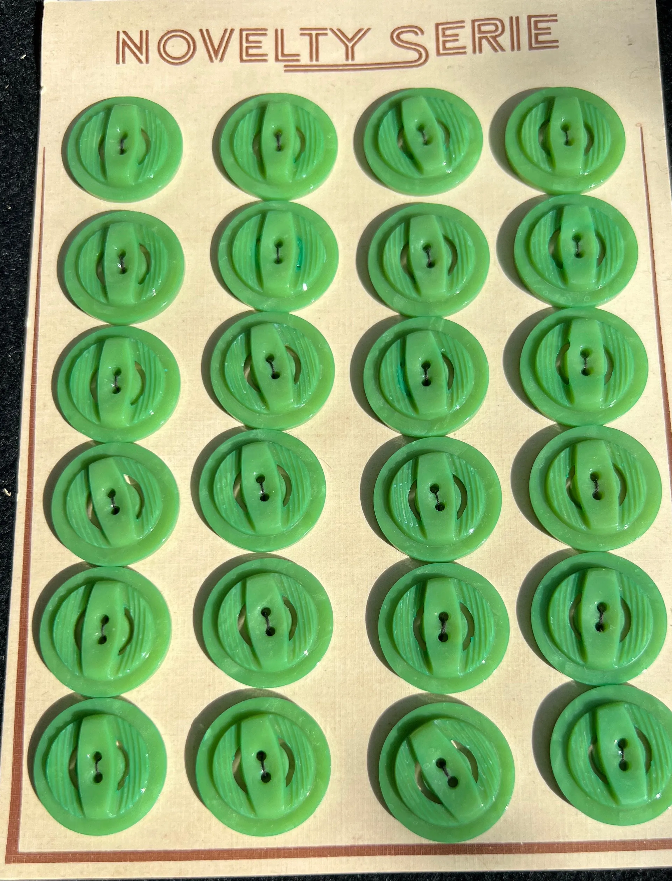 6 or 24 Vintage 1940s Dark Mint Green 2.2cm Buttons