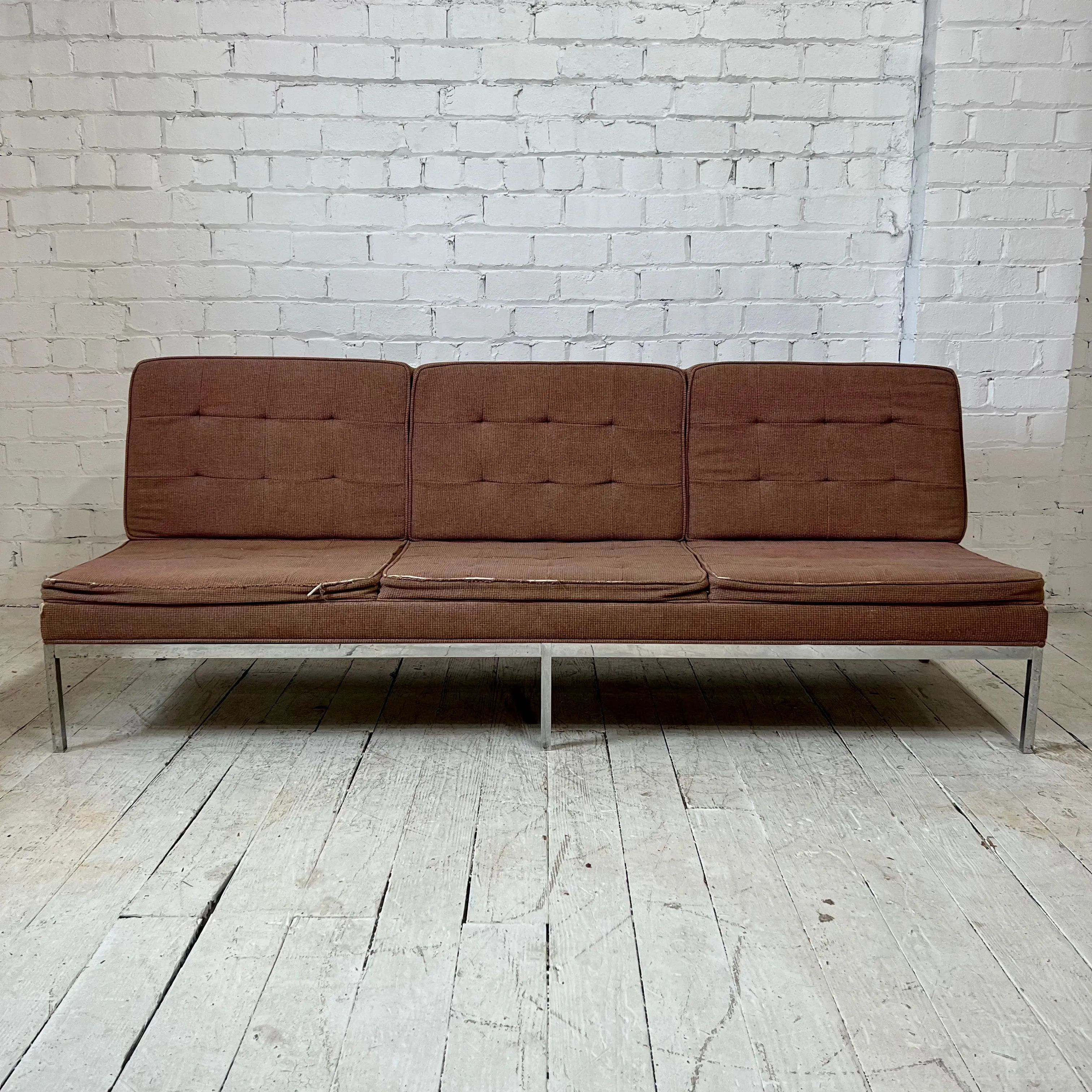 84" Florence Knoll Chrome Base Sofa