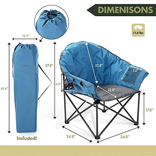 Arrowhead Outdoor Oversized Heavy-Duty Club Folding Camping Chair