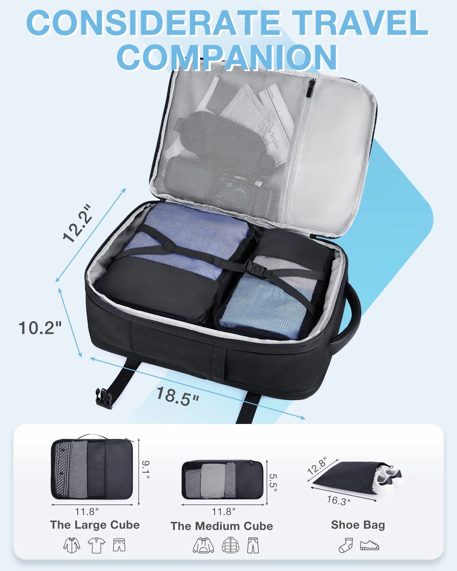 BAGSMART 40L Travel Backpack Expandable 17.3 inch Laptop Bag Waterproof Multifunctional School Business Bag luggage Bags