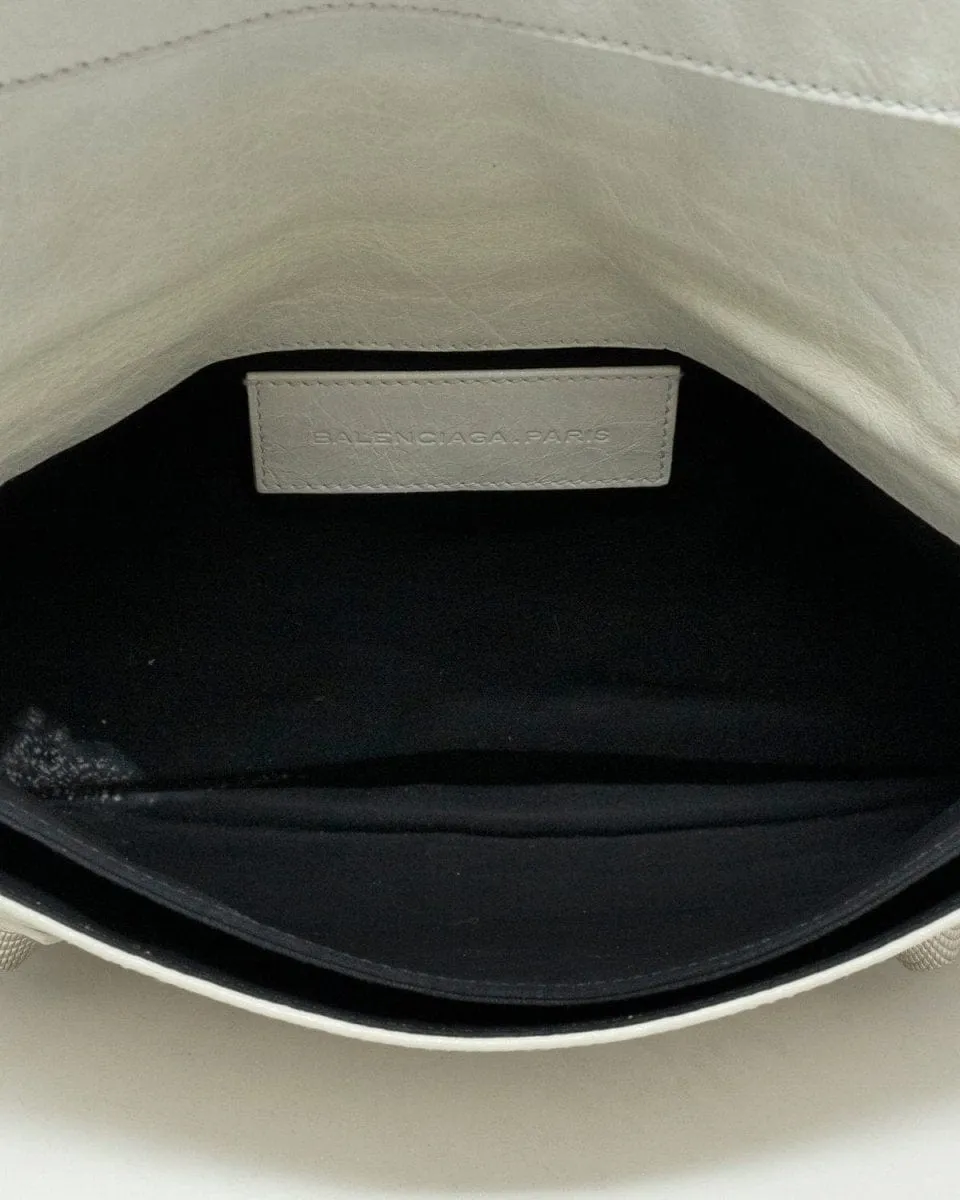 Balenciaga Cream Leather City Motorcross Clutch Bag - AGL1652