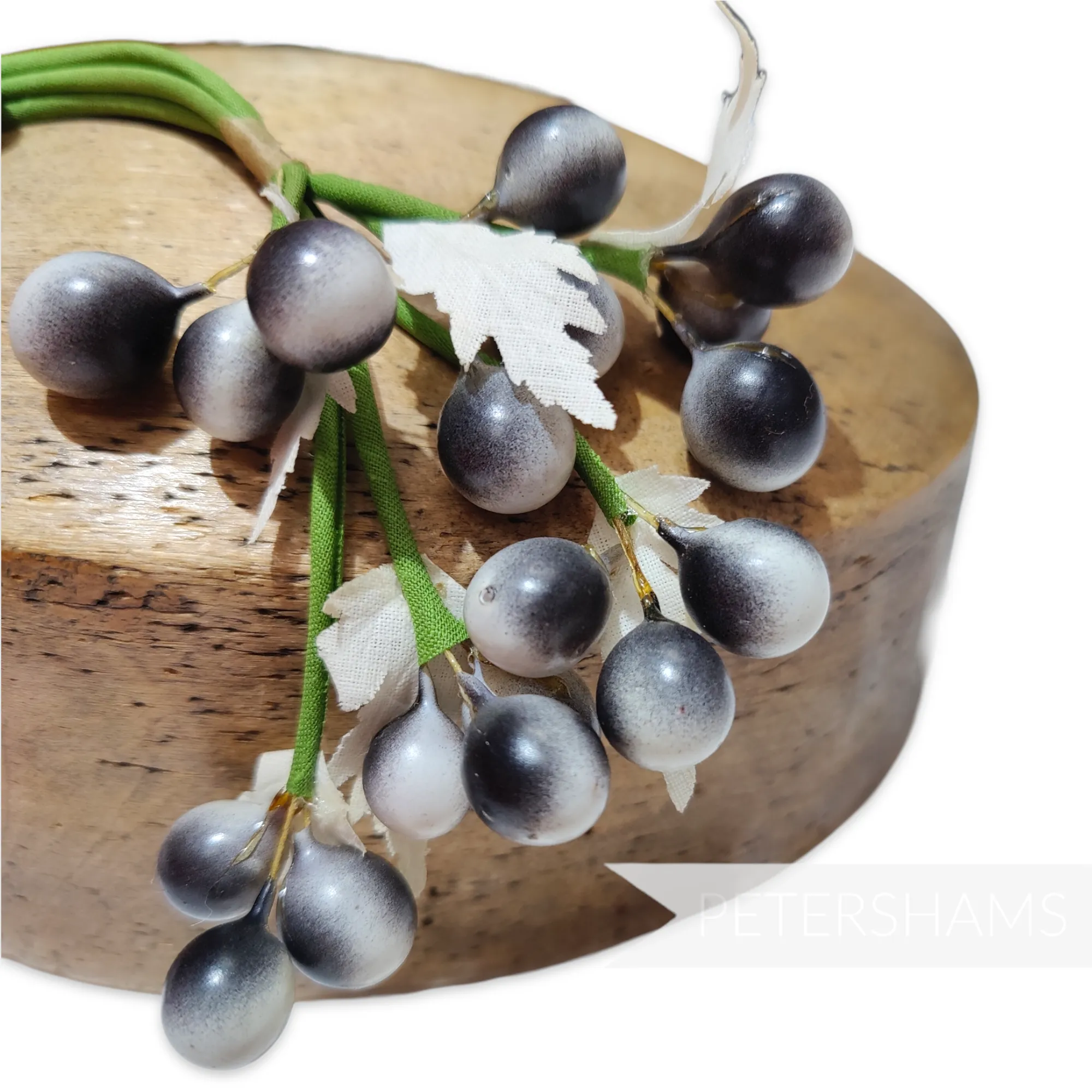 'Bamilla' Vintage Glass German Cherries on Rolled Stems