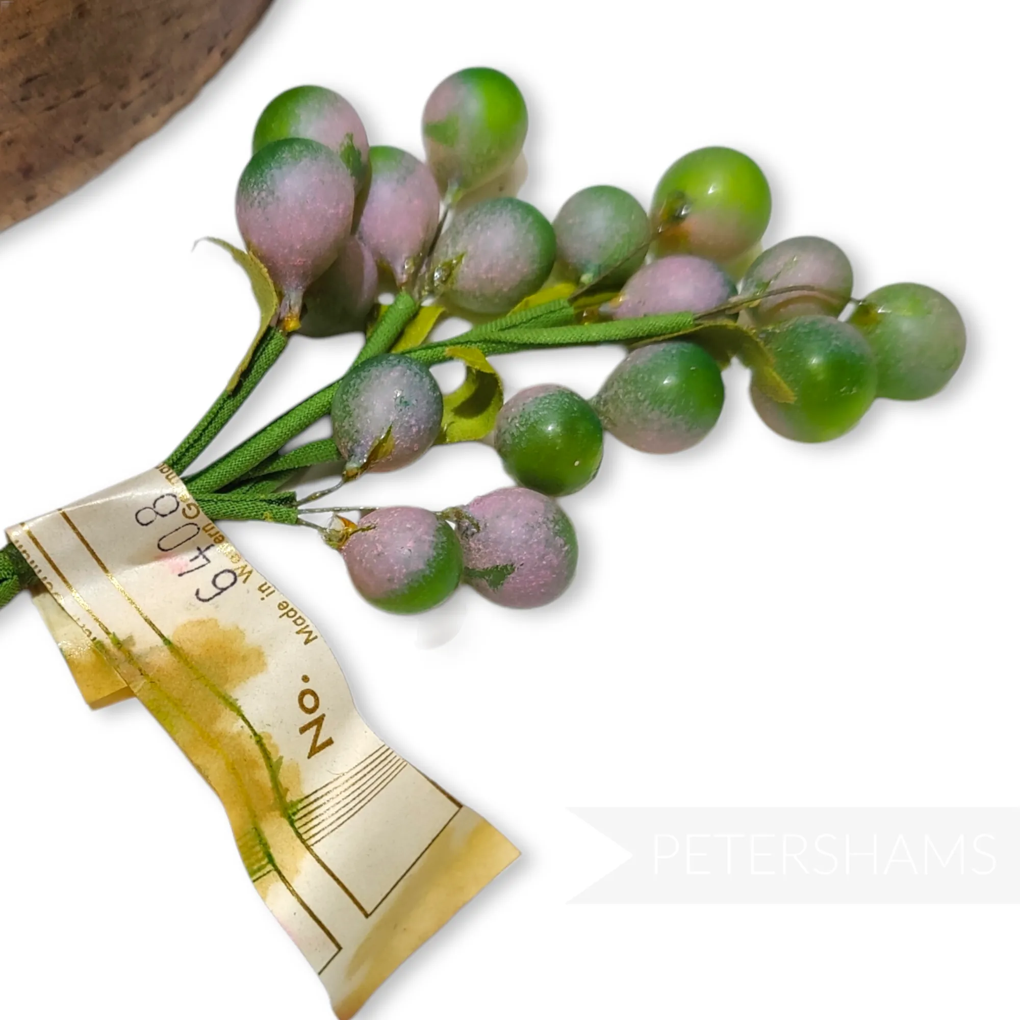 'Bamilla' Vintage Glass German Cherries on Rolled Stems