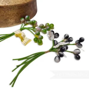 'Bamilla' Vintage Glass German Cherries on Rolled Stems