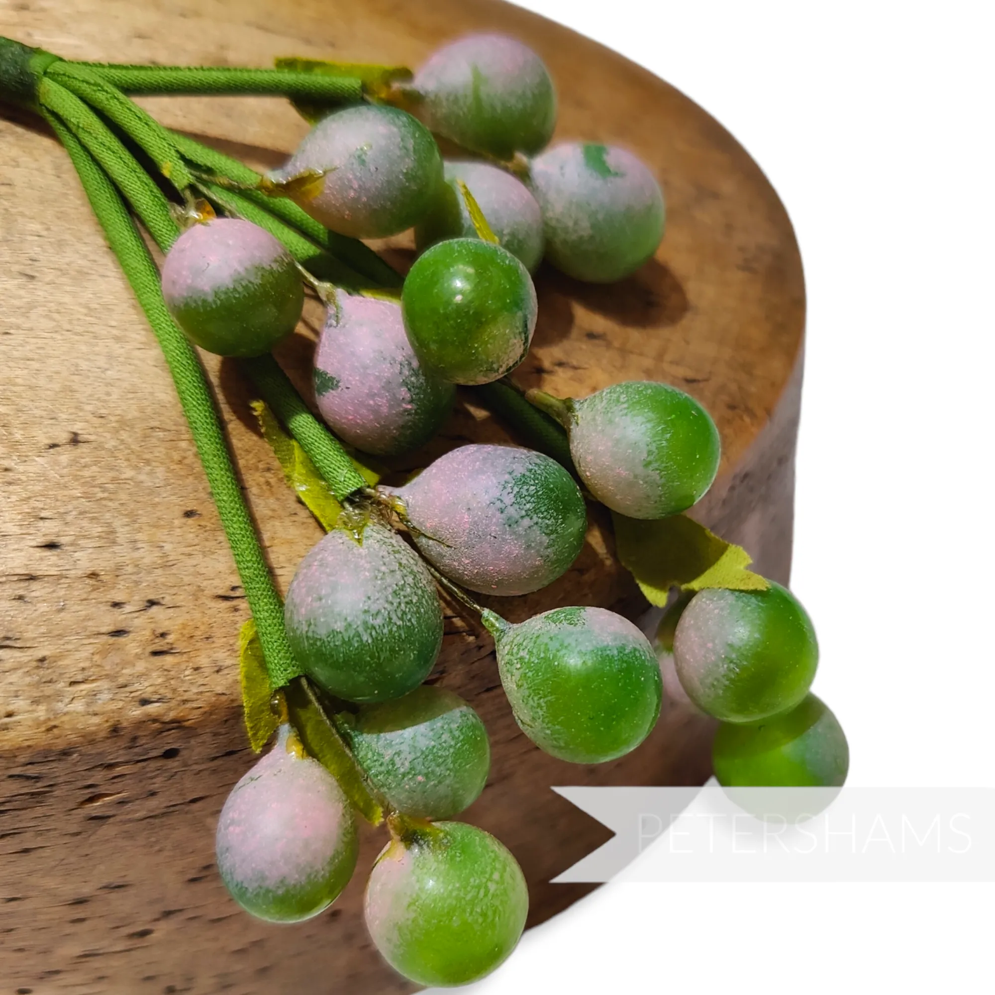 'Bamilla' Vintage Glass German Cherries on Rolled Stems