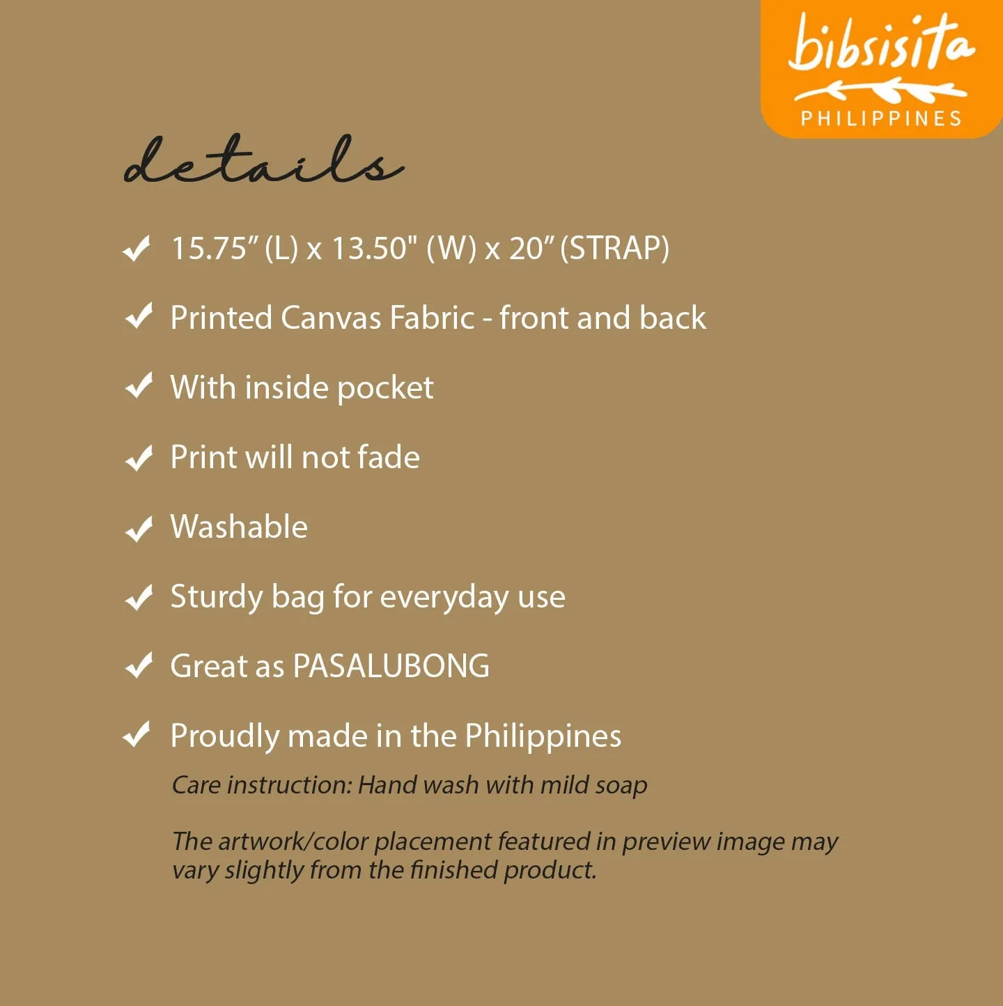 Bibsisita Canvas Tote Bag- YAWN