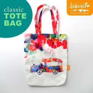 Bibsisita Canvas Totebag- FLOWERS JEEPNEY