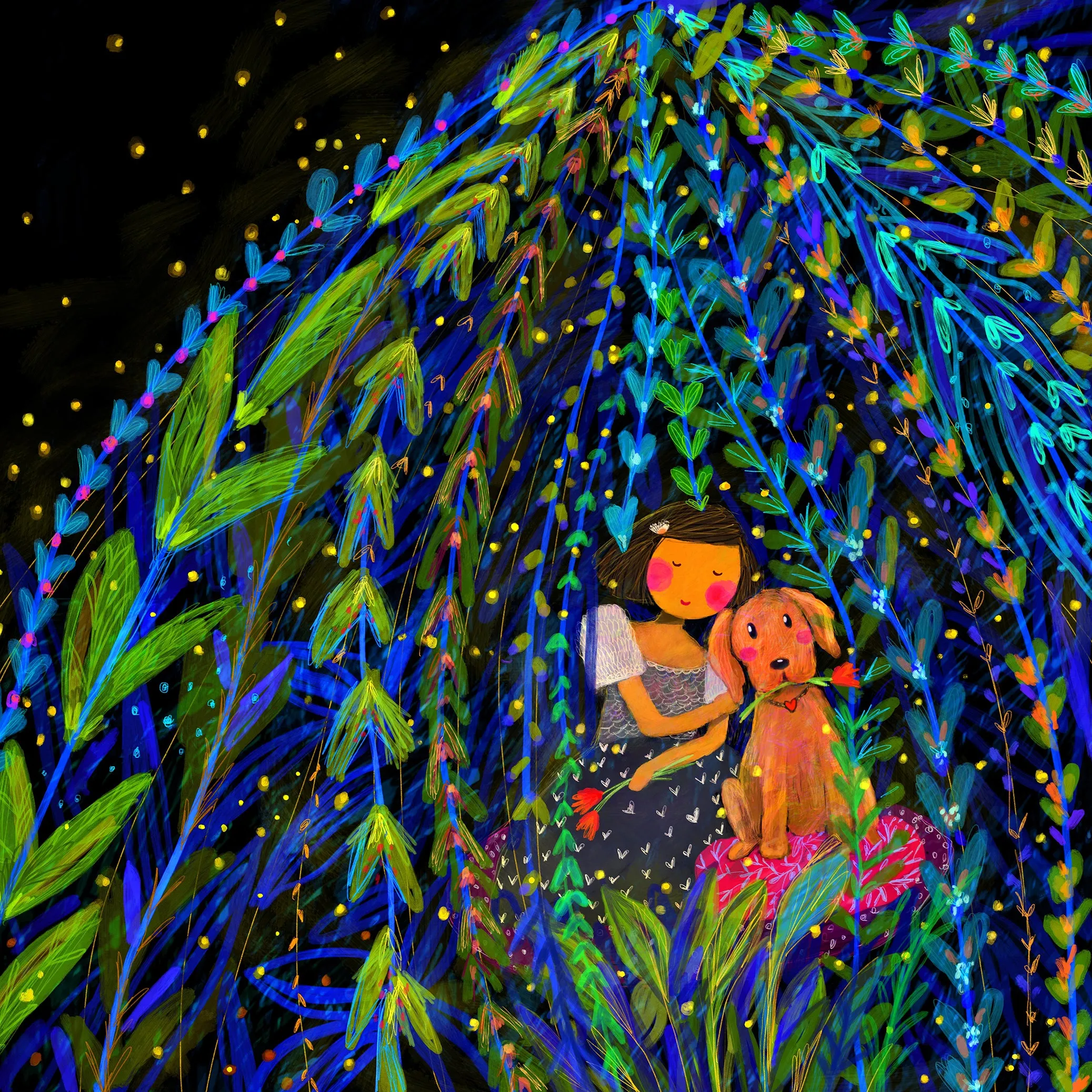 Bibsisita Clutch Bag- A Night With Fireflies