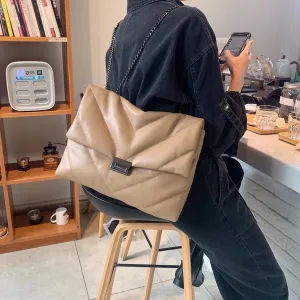 Big Chain Tote Women Shoulder Bag Fashion Large Capacity Messenger Bags for Women 2020 Solid Color Crossbody Bag Women's Bags