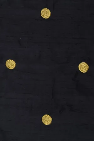 Black 219 Embroidered Dupioni Silk