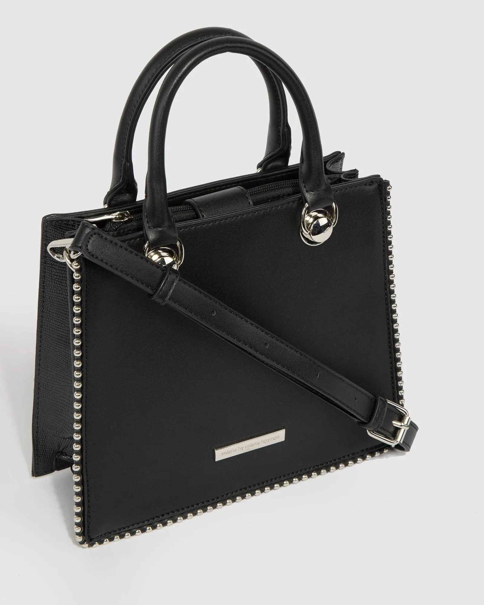 Black Alina Stud Mini Tote Bag